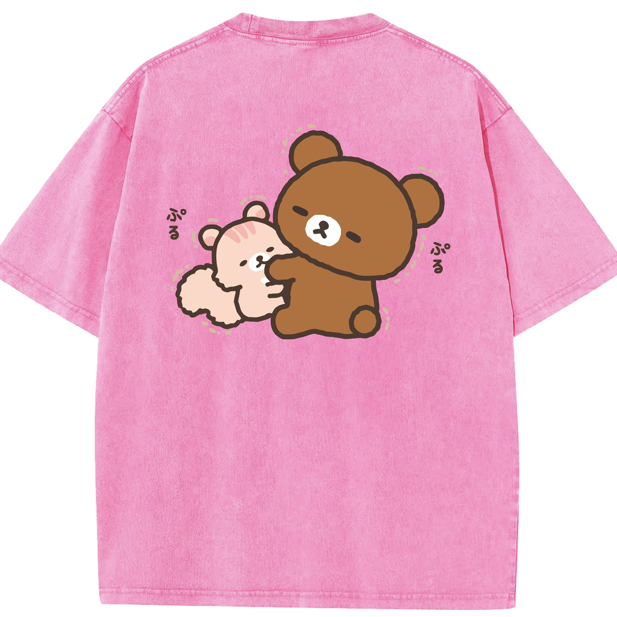（画像用） リラックマ リラックマ キイロイトリ Rilakkuma Korilakkuma Kiiroitori 綿100% ヴィンテージ風 半袖Tシャツ（背面プリント）